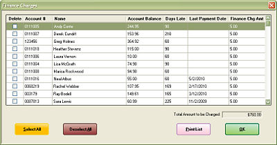 Finance Charges Window‎