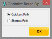 Optimize Route Options Window