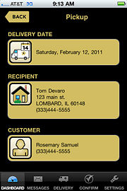 FTD Mercury Mobile Dashboard Order Details Screen for Pickup Orders