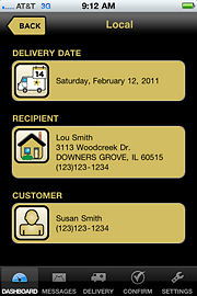 FTD Mercury Mobile Dashboard Order Details Screen for C.O.D. Orders