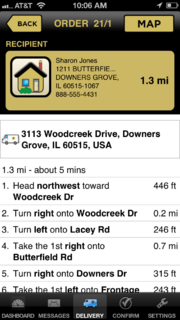 FTD Mercury Mobile Plus (X4) Directions Screen