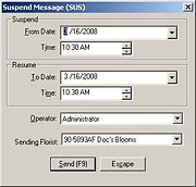 Suspend Message (SUS) Window
