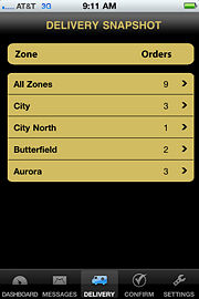 FTD Mercury Mobile (X3) Delivery Snapshot Screen